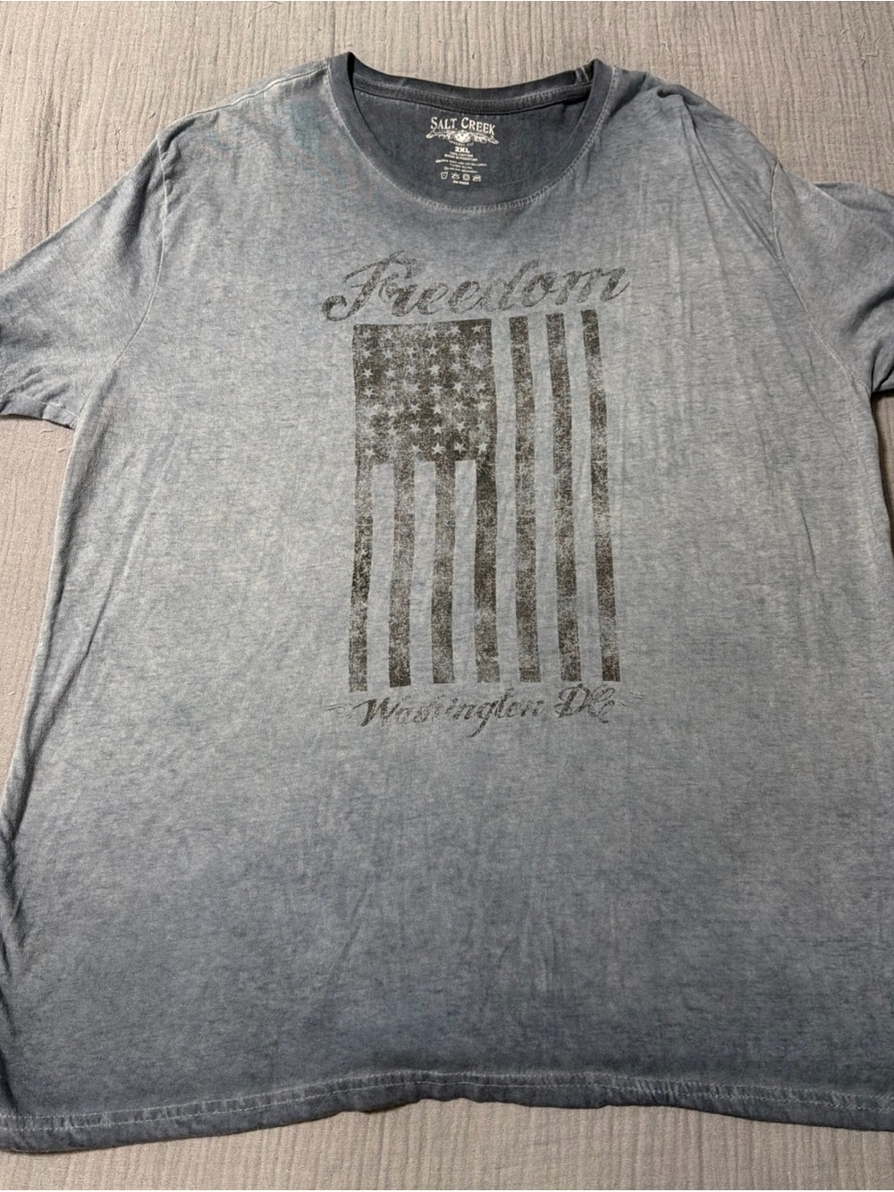 Washington DC 'Freedom' Flag Graphic Salt Creek T-Shirt Size 2XL
